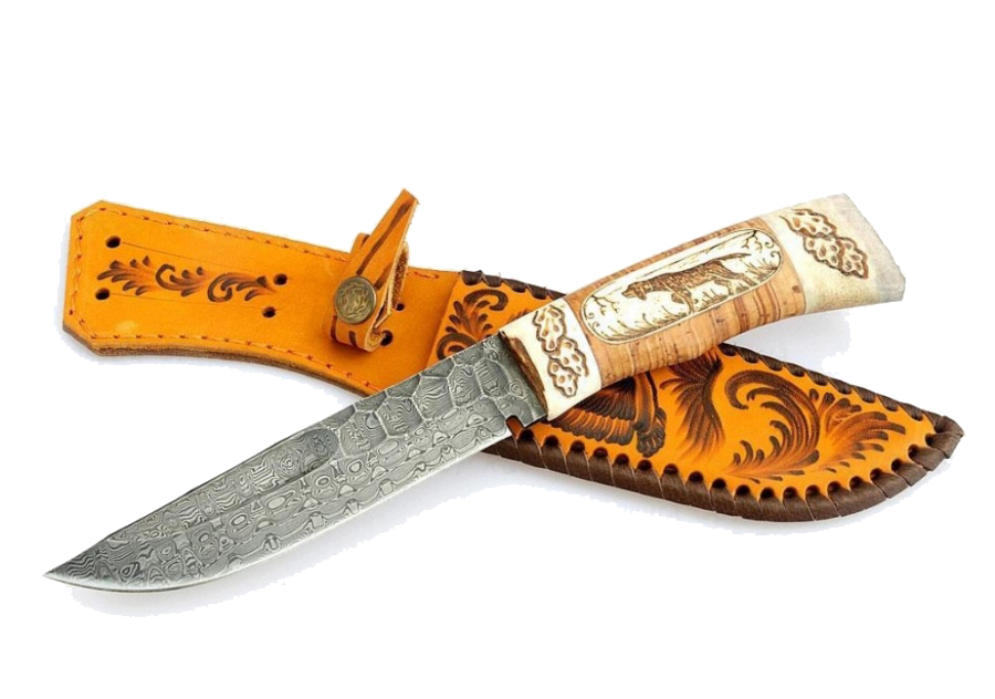 Нож Путник дам. сталь береста кость упор