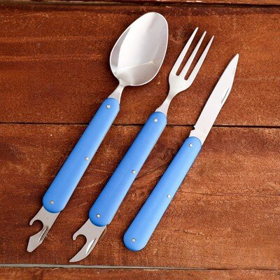 Набор туриста 5 в 1: рукоять синий металл